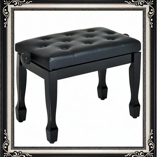 PU Leather Upholstered Piano Stool, Height Adjustable Makeup Stool Bench Dressing Table Seat, White