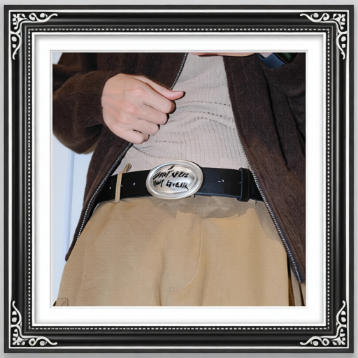 Graffiti-style Distressed Leather Belt