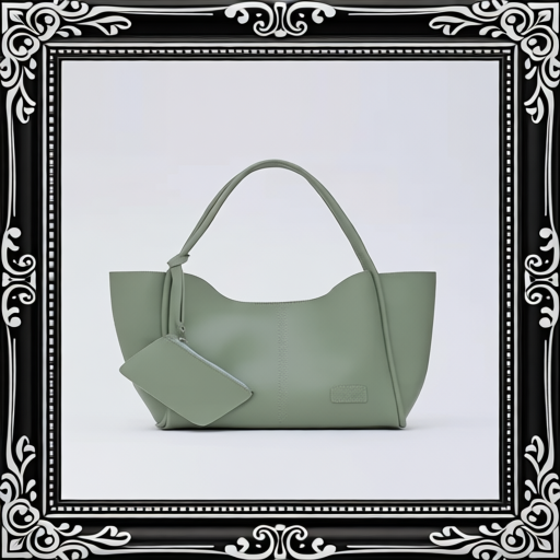 Mint Green SHK108 Faux Leather Women Hand And Shoulder Bag With Wallet And Makeup Bag