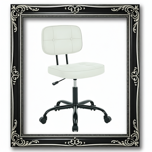 PU Genuine Leather Chair, Small Space, Thickened Seat Cushion, Armless Roller Chair