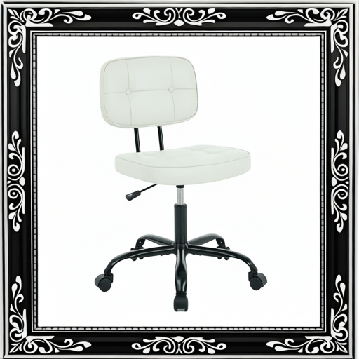 PU Genuine Leather Chair, Small Space, Thickened Seat Cushion, Armless Roller Chair