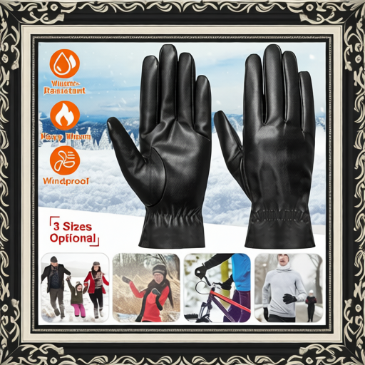 Unisex Leather Winter Warm Gloves Outdoor Windproof Soft Gloves