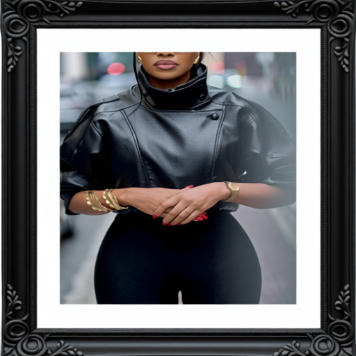 Black Lychee Grain Faux Leather Stand Collar Puff Sleeve Cropped Jacket