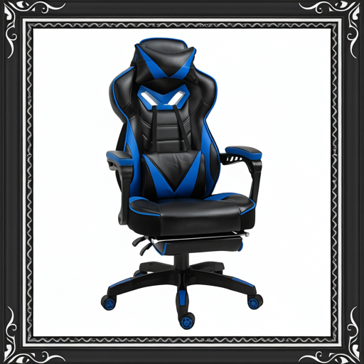 Vinsetto Faux Leather Reclining Gaming Chair, With Footrest - Blue/Black
