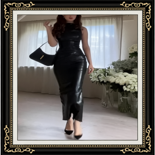 Elegant Sleeveless Leather Bodycon Dress