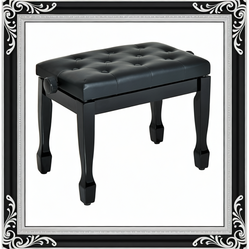 PU Leather Upholstered Piano Stool, Height Adjustable Makeup Stool Bench Dressing Table Seat, White