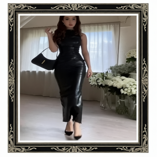 Elegant Sleeveless Leather Bodycon Dress