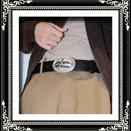 Graffiti-style Distressed Leather Belt