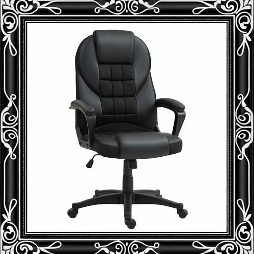 Faux Leather Office Chair - Black