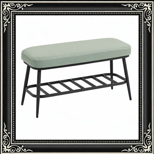 PU Leather Shoe Storage Bench - Green