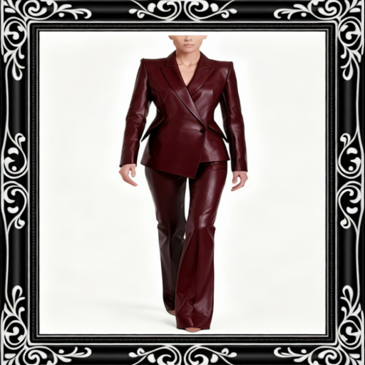 Burgundy Leather 2-Piece Suit