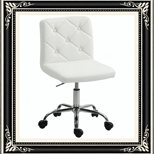 PU Leather Armless Office Chair