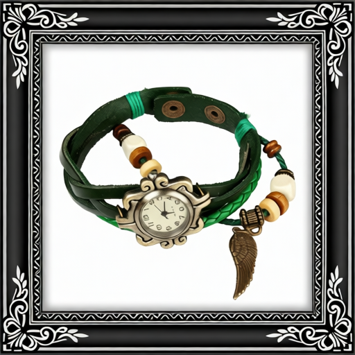 Beautiful Bohemian Style Retro Handmade Leather Angel Wing Women's Watches