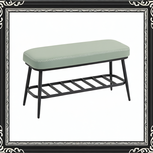 PU Leather Shoe Storage Bench - Green