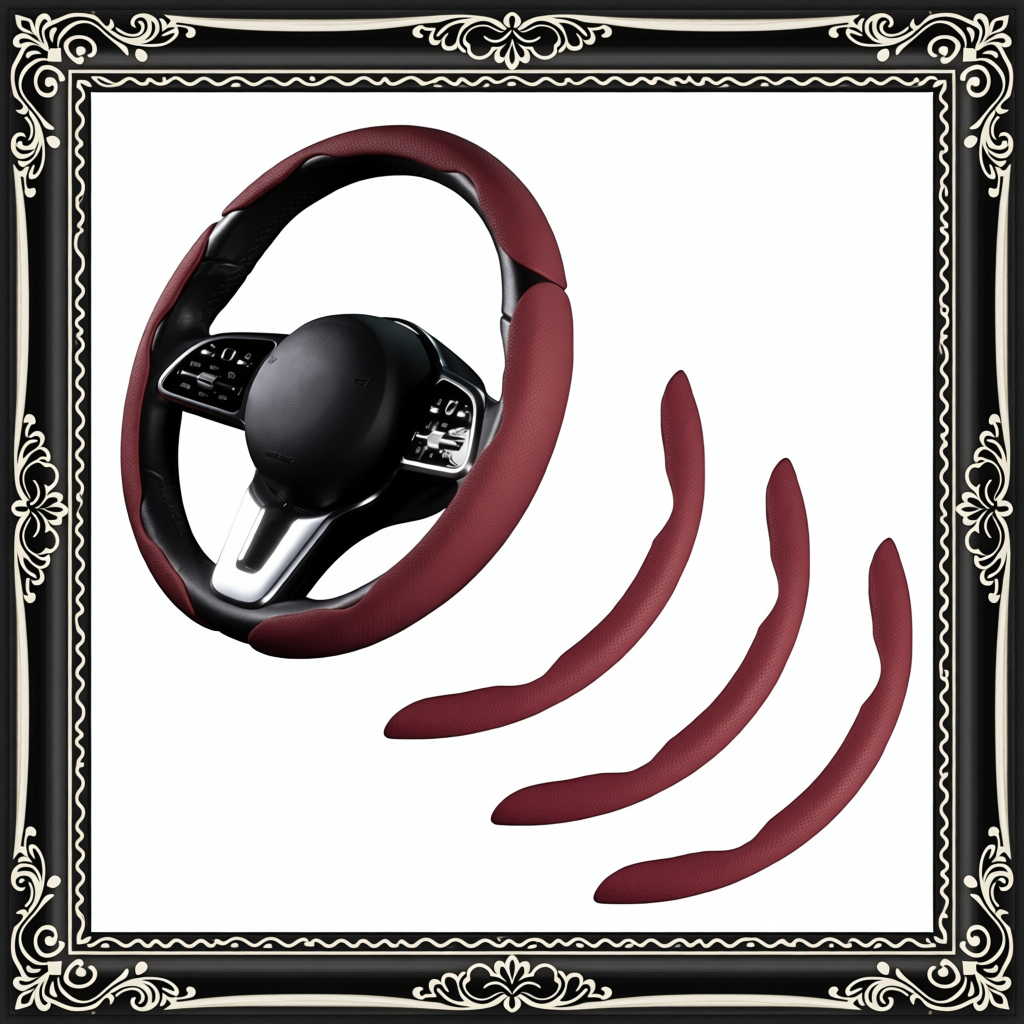 Car Steering Wheel Cover - Red Wine Color