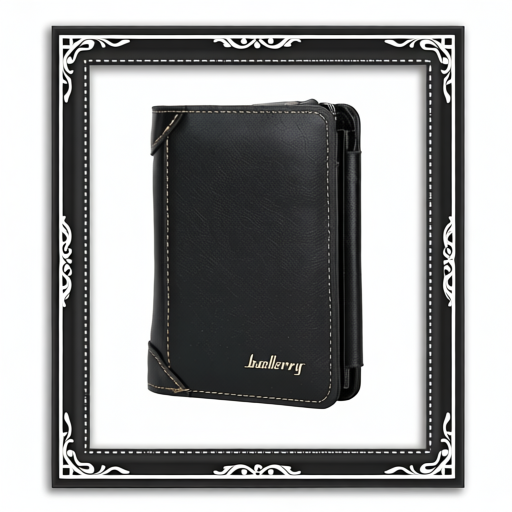 Men Leather Wallet ID Card Holder Purse Trifold Clutch Money Zipper With ID Window 14 Credit Card 1 ID Card