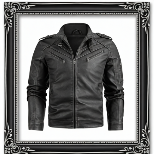Men's Black PU Leather Biker Jacket