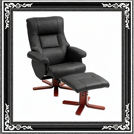 Faux Microfibre Leather Manual Recliner And Footstool Set - Black