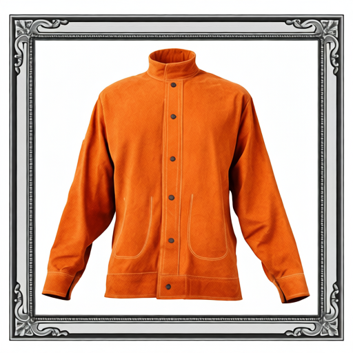 Leather Welding Jacket, Heavy Duty Cowhide Flame Resistant Welding Coat