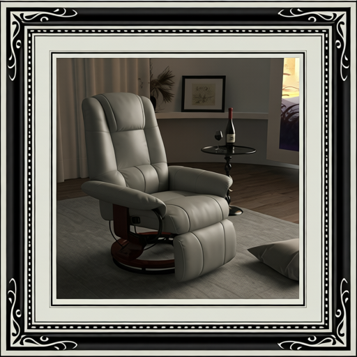Faux Leather Manual Recliner, Adjustable Swivel Lounge Chair