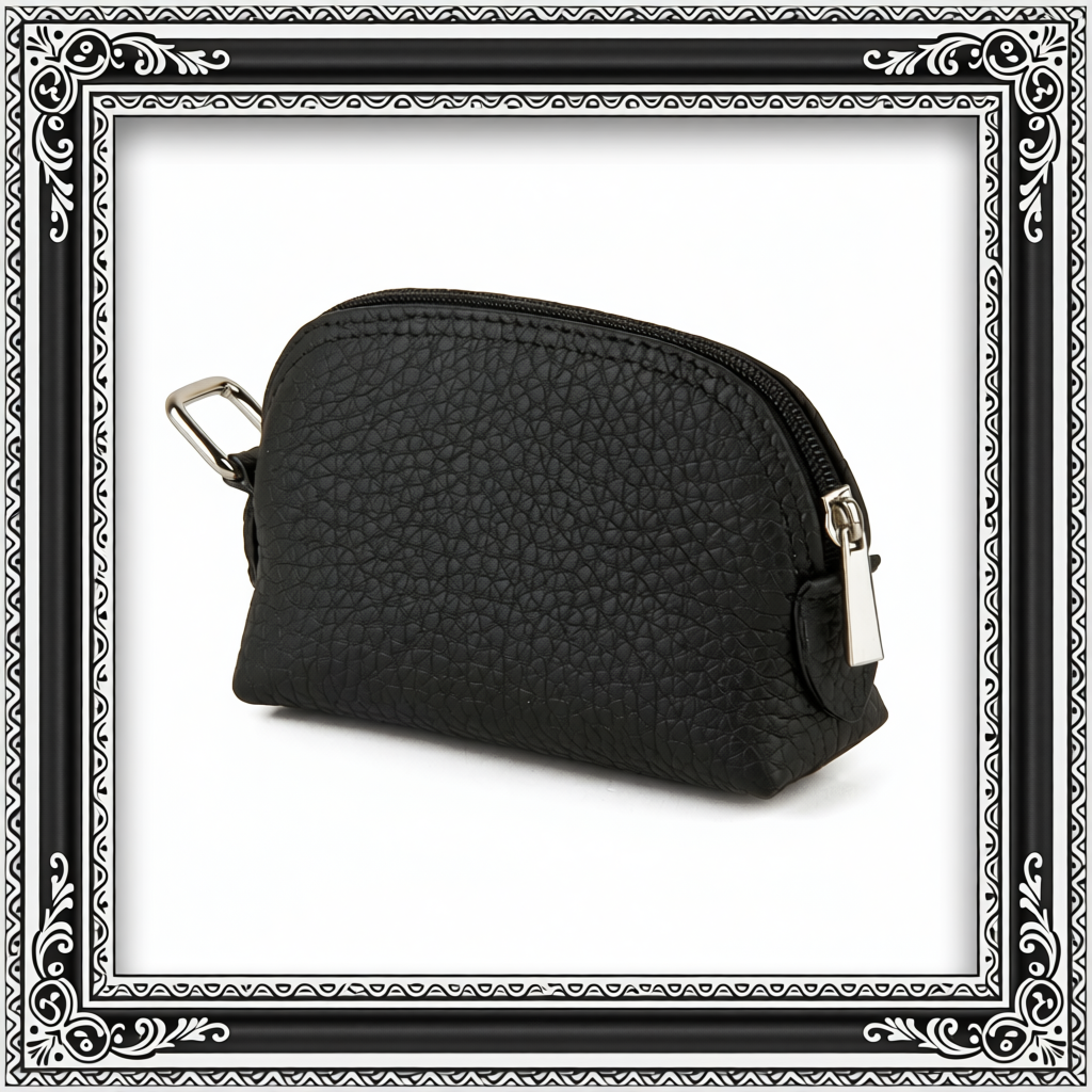 Leather Zippered Coin Wallet