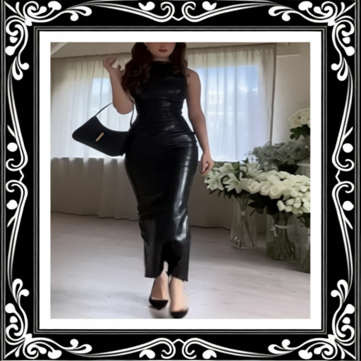 Elegant Sleeveless Leather Bodycon Dress