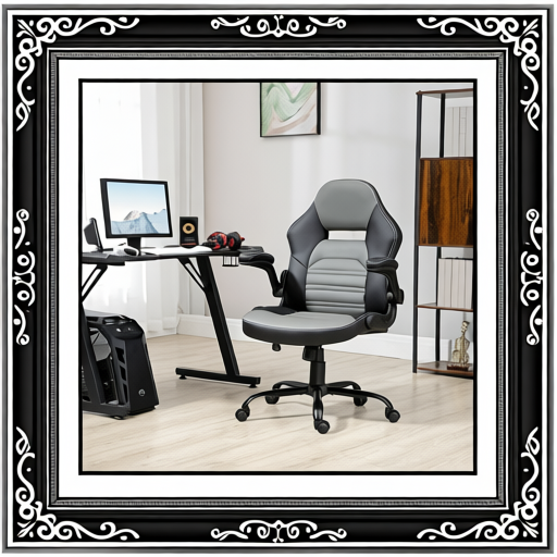 PU Leather Gaming Chair with Flip-up Armrests