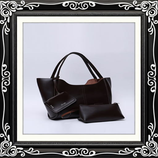 Brown SHK108 Faux Leather Women Hand And Shoulder Bag With Wallet And Makeup Bag