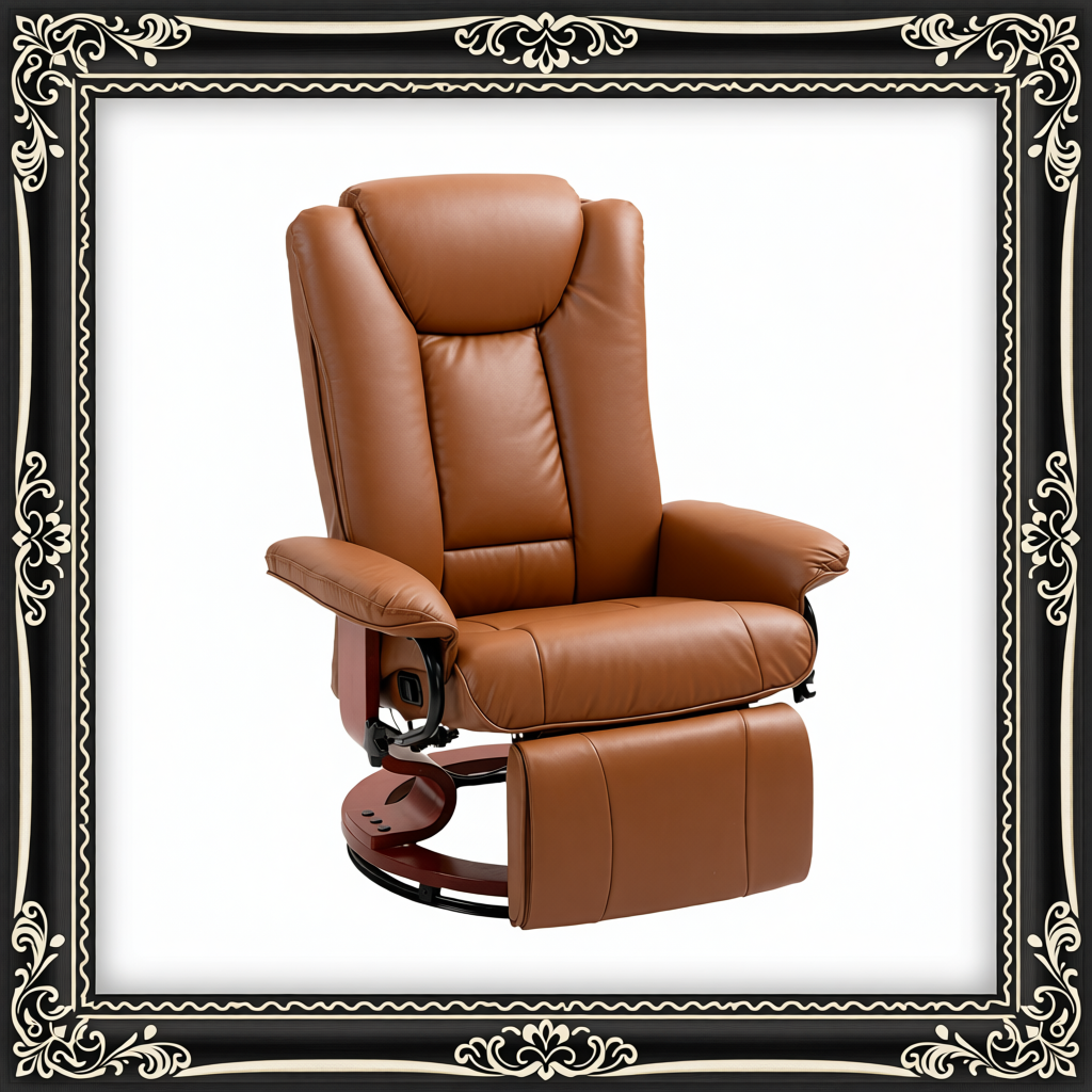 Faux Leather Recliner Chair - Brown