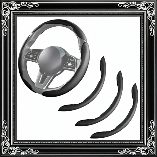Black and Gray Car Steering Wheel Cover