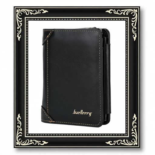 1Pc Men Leather Wallet ID Card Holder Purse Trifold Clutch Money Zipper With ID Window 14 Credit Card 1 ID Card