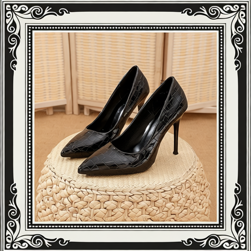 Women's Pointed Toe Stone Pattern Stiletto Heels