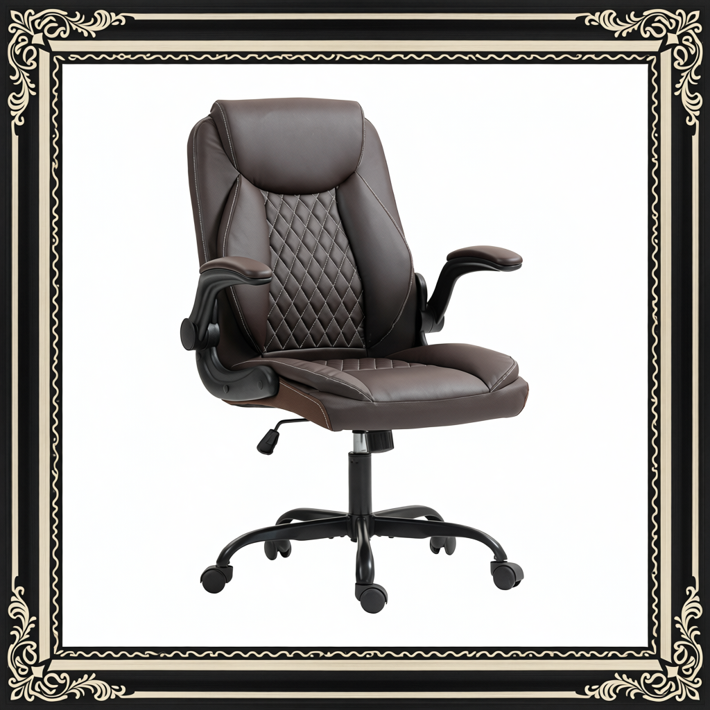 Faux Leather Office Chair - Brown