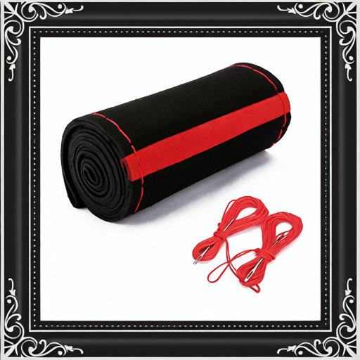 Suede Leather Car Steering Wheel Covers With Needles Thread Black Red DIY