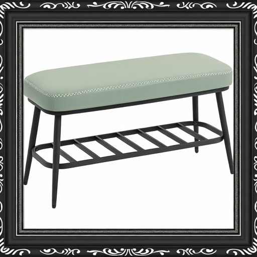 PU Leather Shoe Storage Bench - Green