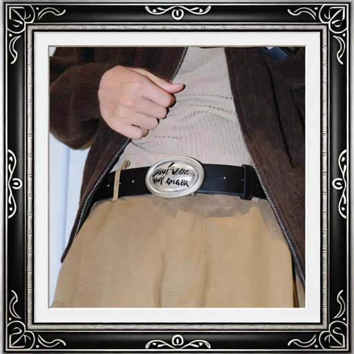 Graffiti-style Distressed Leather Belt