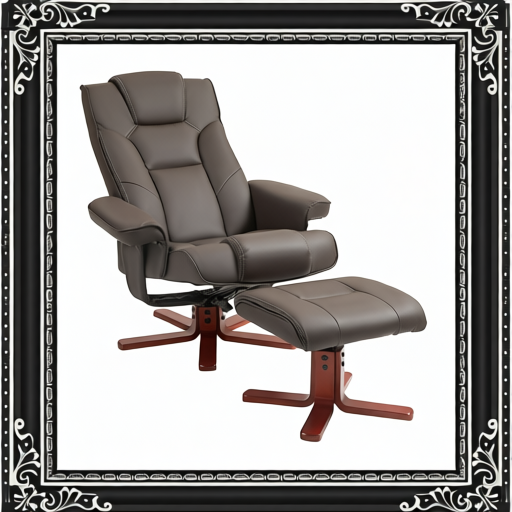 Faux Leather Manual Recliner And Footstool Set - Brown