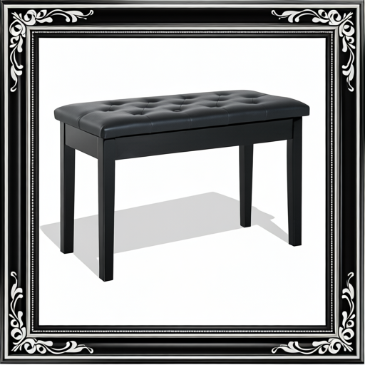 PU Leather Upholstered Piano Stool Makeup Stool Bench Dressing Table Seat With Storage 76x36x50cm, Black