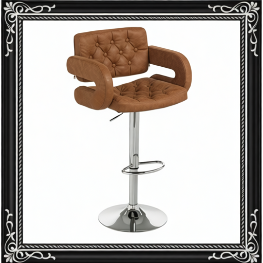 PU Leather Upholstered Swivel Bar Stool