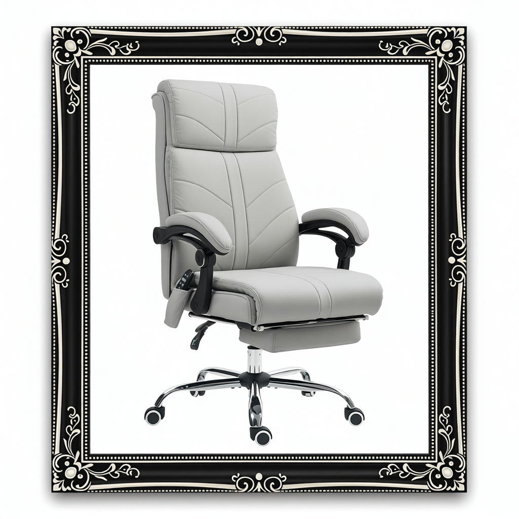 Vinsetto Faux Leather Massage Office Chair - Light Grey