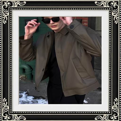 Men's Casual Long-sleeved Leather Jacket