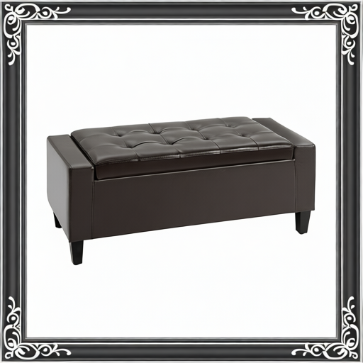 PU Leather Storage Ottoman Bench