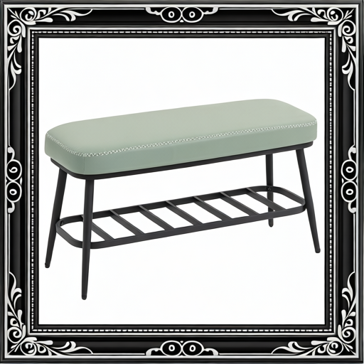 PU Leather Shoe Storage Bench - Green