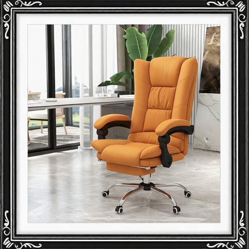 PU Leather Executive Massage Office Chair with 4 Vibration, Reclining w/ Adjustable Height, Swivel Wheels, Light Brown