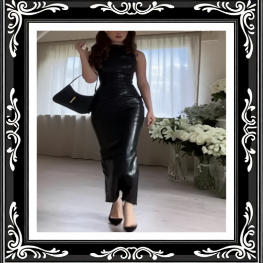 Elegant Sleeveless Leather Bodycon Dress