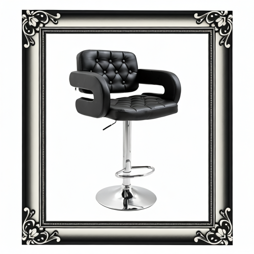 PU Leather Upholstered Swivel Bar Stool, Height Adjustable With Back, Armrest, Footrest, Black