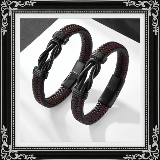 Minimally Woven Vintage Men's Leather Bracelet