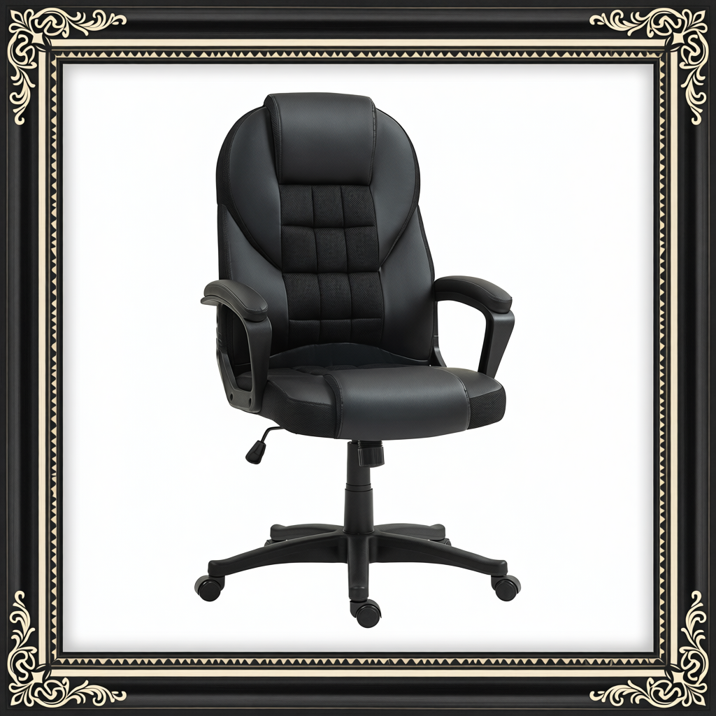 Faux Leather Office Chair - Black