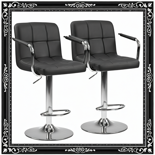2-piece Bar Chairs, Adjustable Rotating Bar Chairs