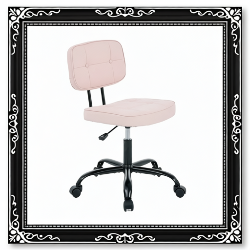 PU Genuine Leather Chair, Small Space, Thickened Seat Cushion, Armless Roller Chair
